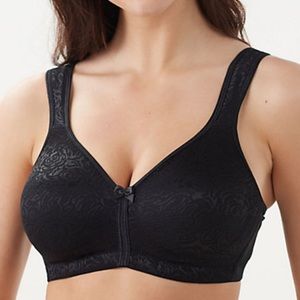 Breezies wild rose seamless wirefree support bra 36D black